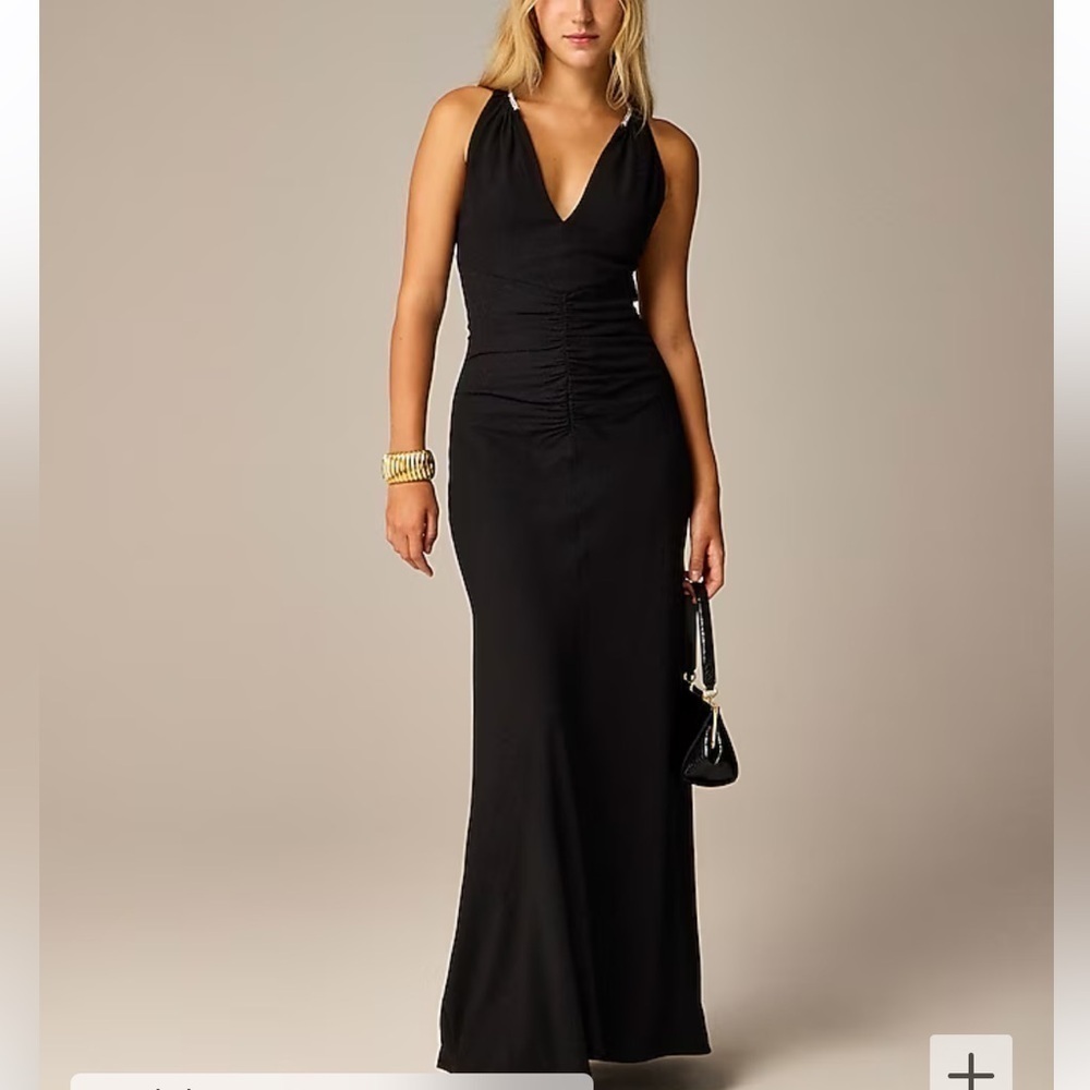J crew Full-length embellished ruched dress
